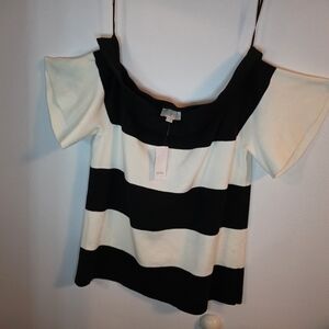 LOFT Monochrome Off-Shoulder Blouse